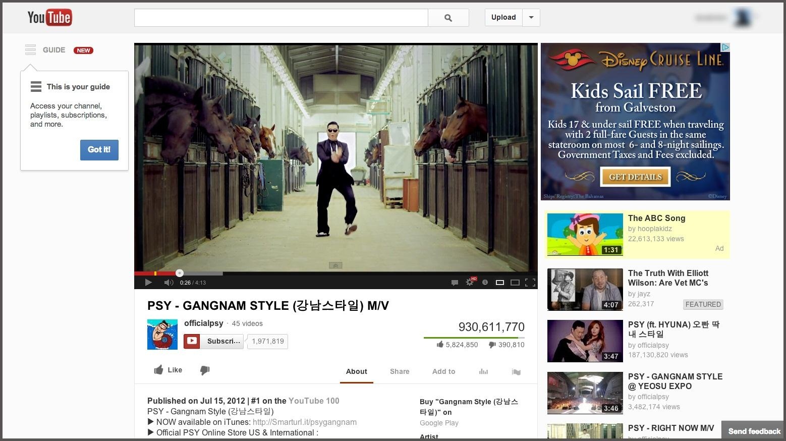 Gangnam Style video using redesign (2013)